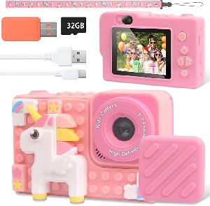 Bekijk leuke cadeautip : Kindercamera, HIGSPE Eenhoorn Kindercamera 1080P 2,4 inch scherm